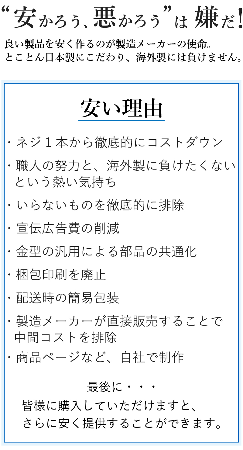 安い理由