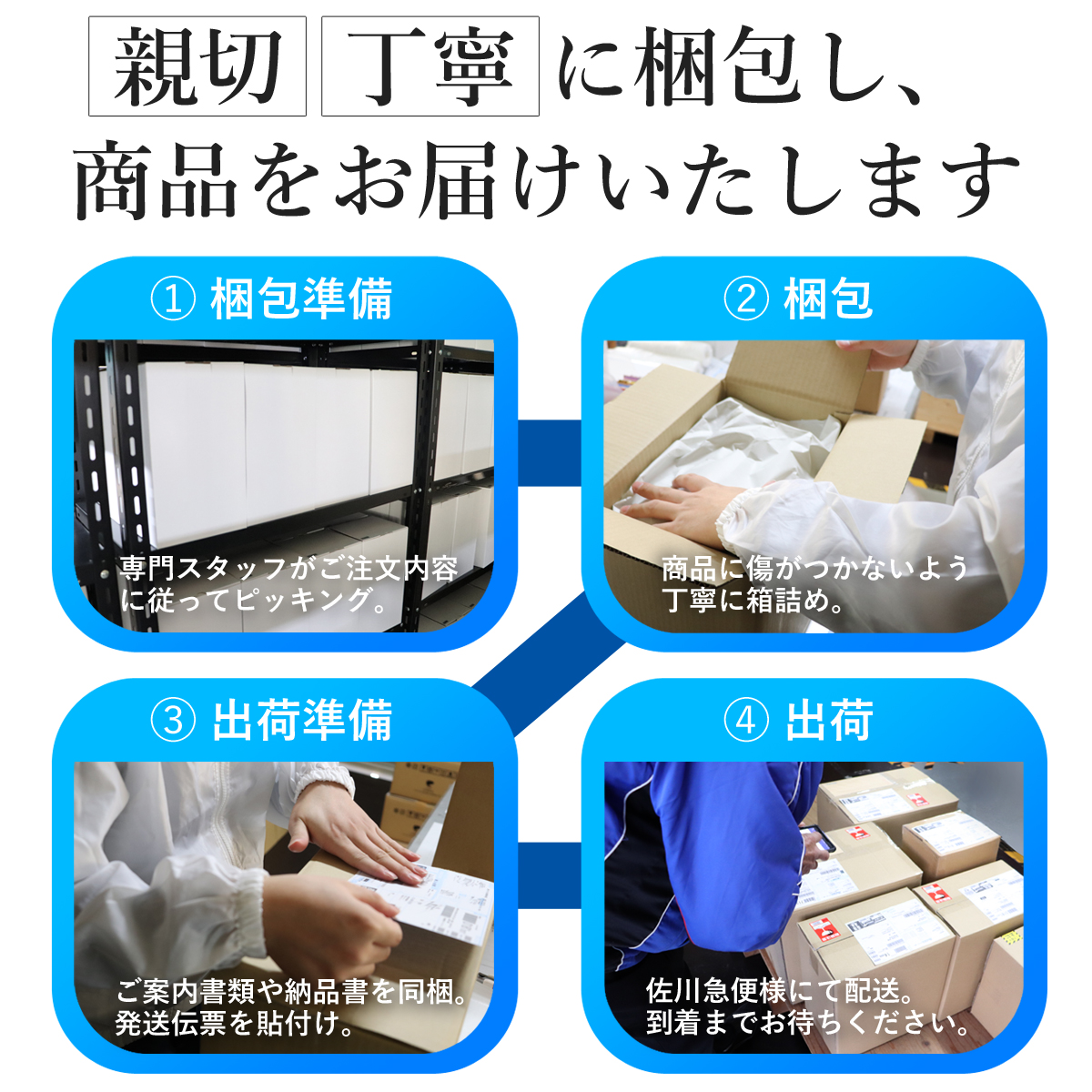 親切丁寧な梱包