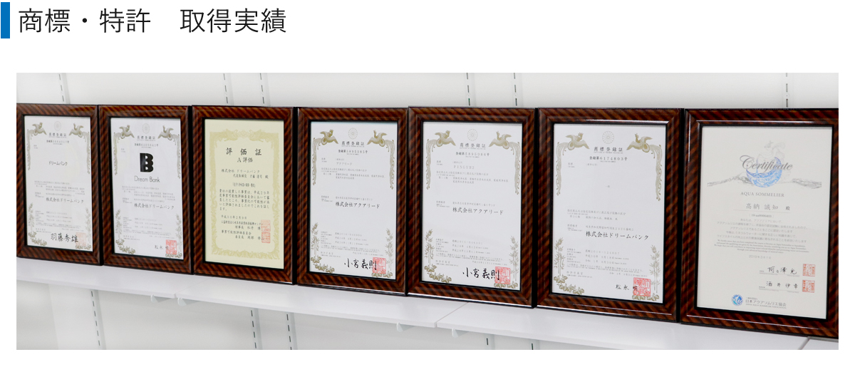 商標・特許取得実績
